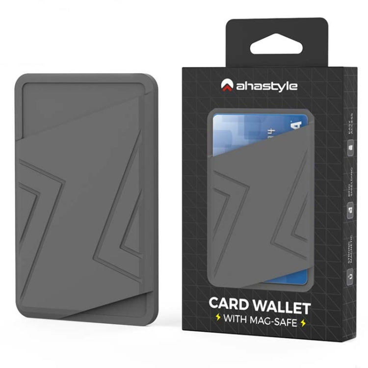 For IPhone 12 / 13 / 14 Series AhaStyle PT133-C Silicone Magnetic Card Case(Black) by AhaStyle