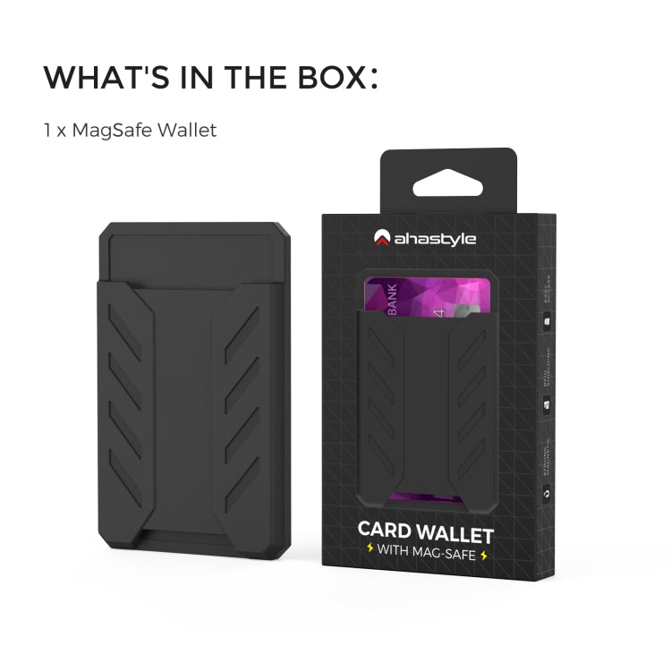 For iPhone 12 / 13 / 14 Series AhaStyle PT133-A Silicone Magnetic Card Case(Midnight Blue) by AhaStyle