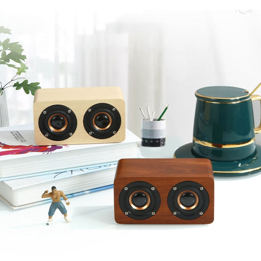 Wooden Retro 3D Stereo Audio Bluetooth Speaker Subwoofer Desktop Audio(Bamboo Pattern) - Desktop Speaker by buy2fix | Online Shopping UK | buy2fix