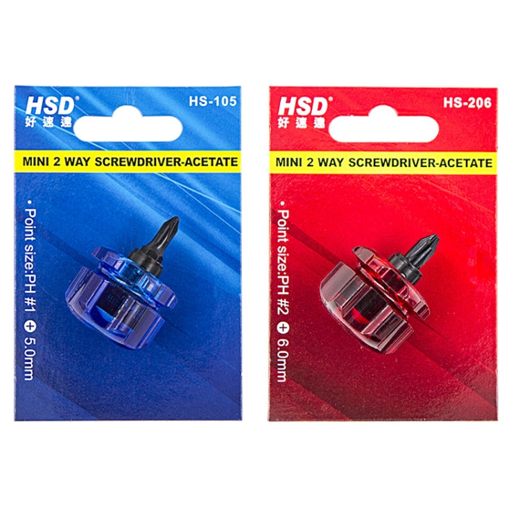 HSD HS-105 Portable Short Handle Phillips And Straight 2 In 1 Screwdriver With Magnetism by HSD