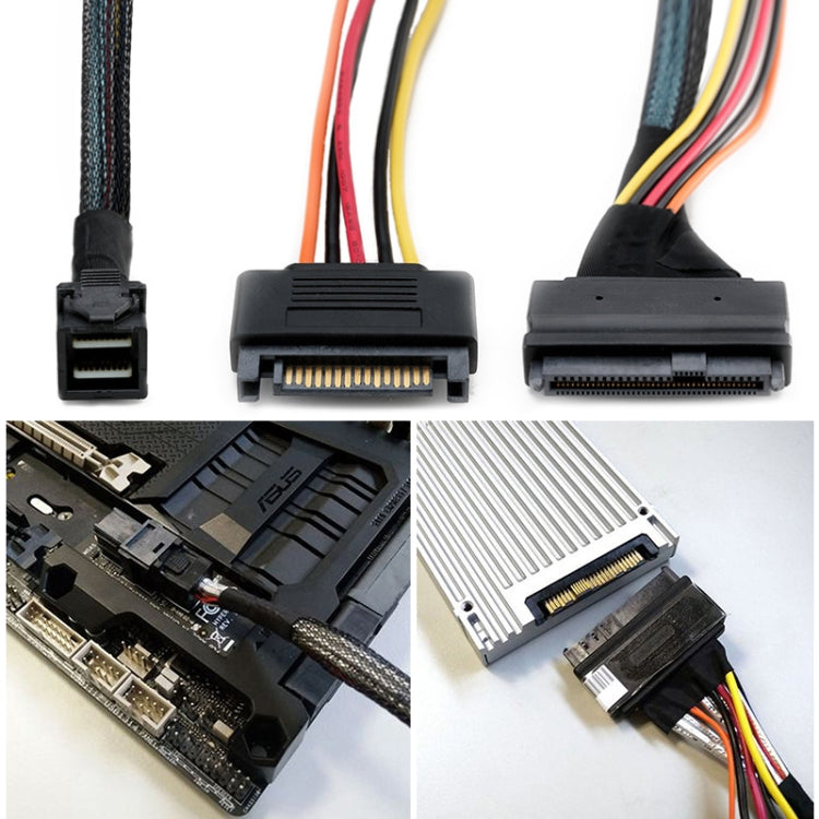 Mini SAS 36P HD8643 To MINI SAS 8639+ 15P Power Hard Drive Data Cable 0.5m by buy2fix