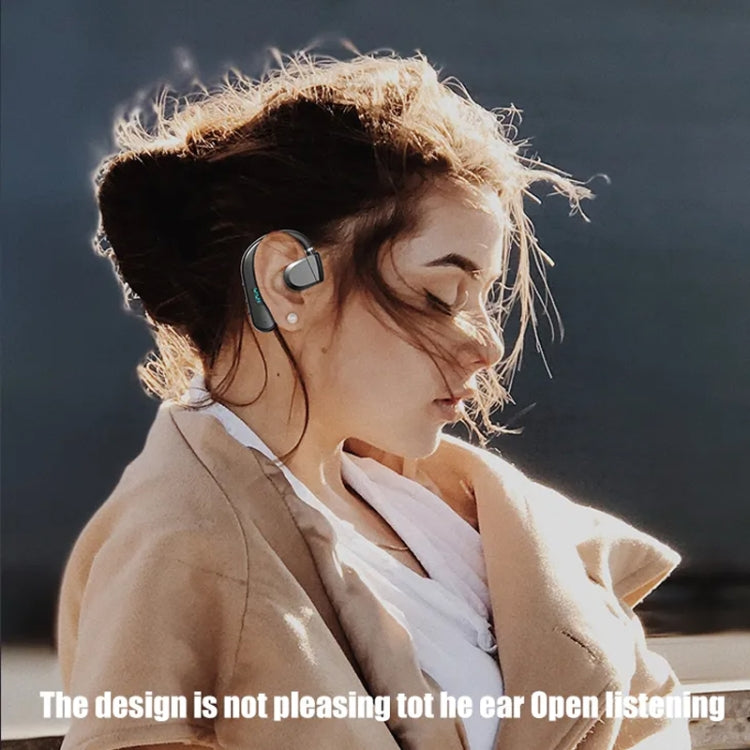 T50 Bluetooth 5.3 Wireless Headphone Single Ear Digital Display Stereo Earbuds Color Boxed(Black) by buy2fix