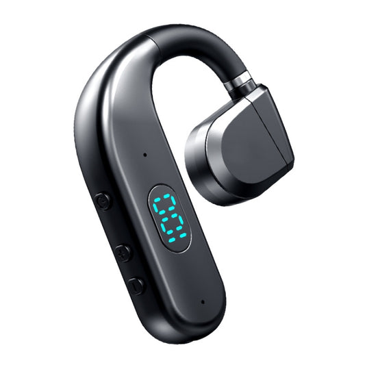 T50 Bluetooth 5.3 Wireless Headphone Single Ear Digital Display Stereo Earbuds Color Boxed(Black) by buy2fix