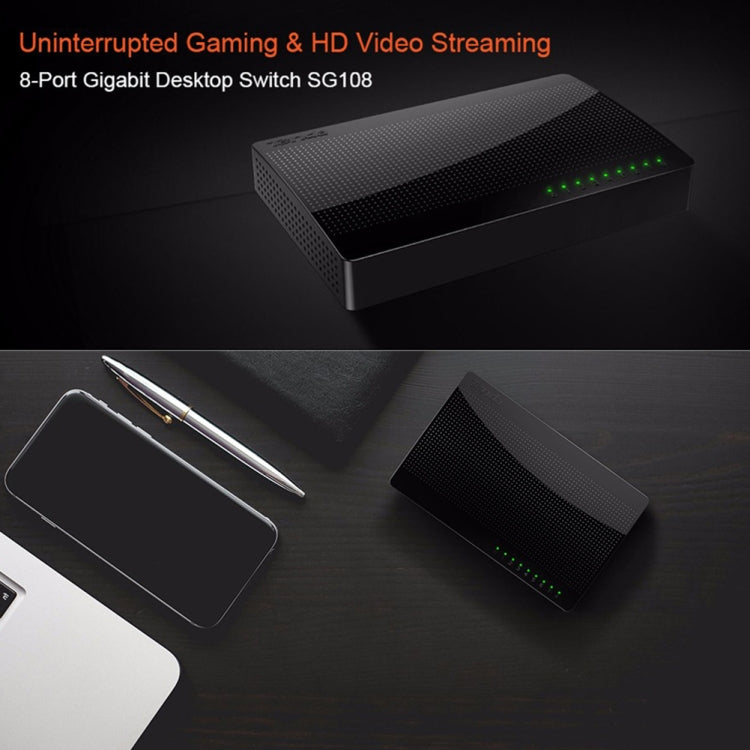 Tenda SG108 100/1000M Desktop Network Switch 8 Port Gigabit Desktop Switch Ethernet Switch LAN Hub(EU Plug) by Tenda