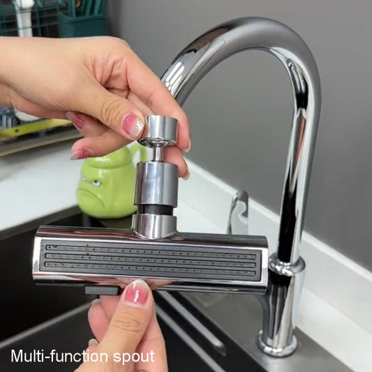 Multi-functional Flying Rain Waterfall Spout Connector Kitchen Faucet Splash Universal Swivel Bubbler, Color: Silver by buy2fix