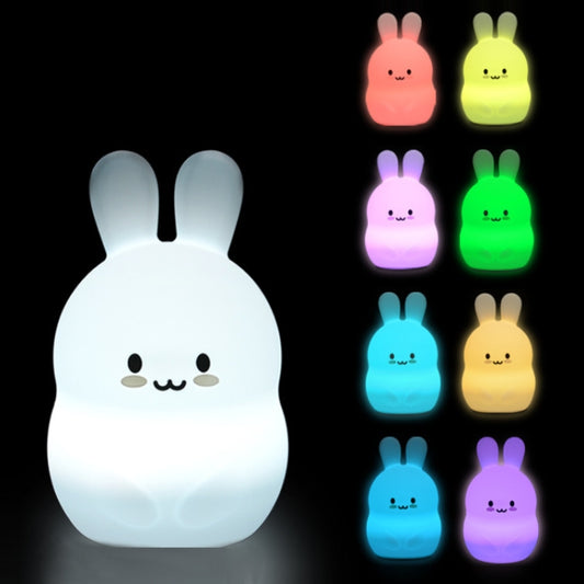 Rabbit Silicone Pat Night Light Children Gift Color Changing Lamp, Specification: Charging by buy2fix