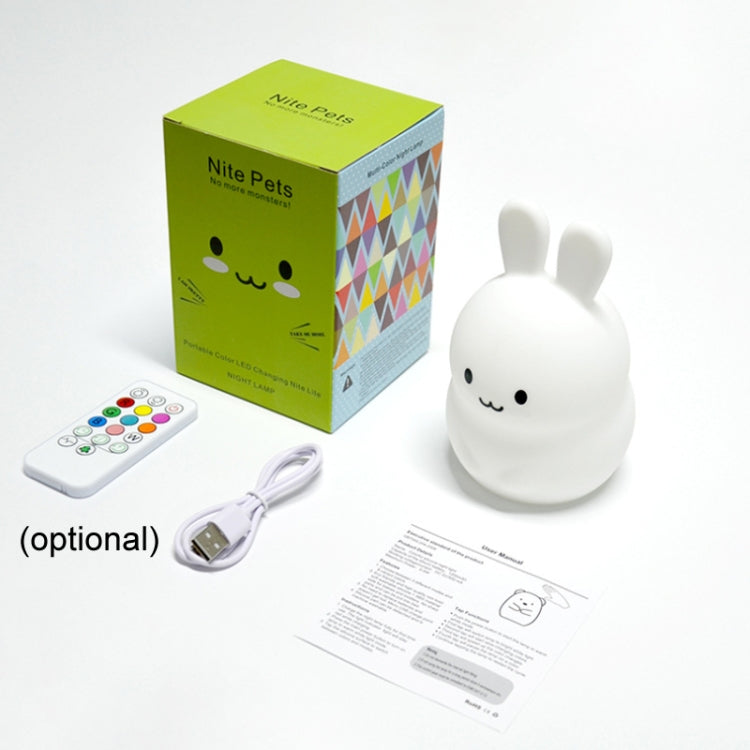 Rabbit Silicone Pat Night Light Children Gift Color Changing Lamp, Specification: Charging by buy2fix