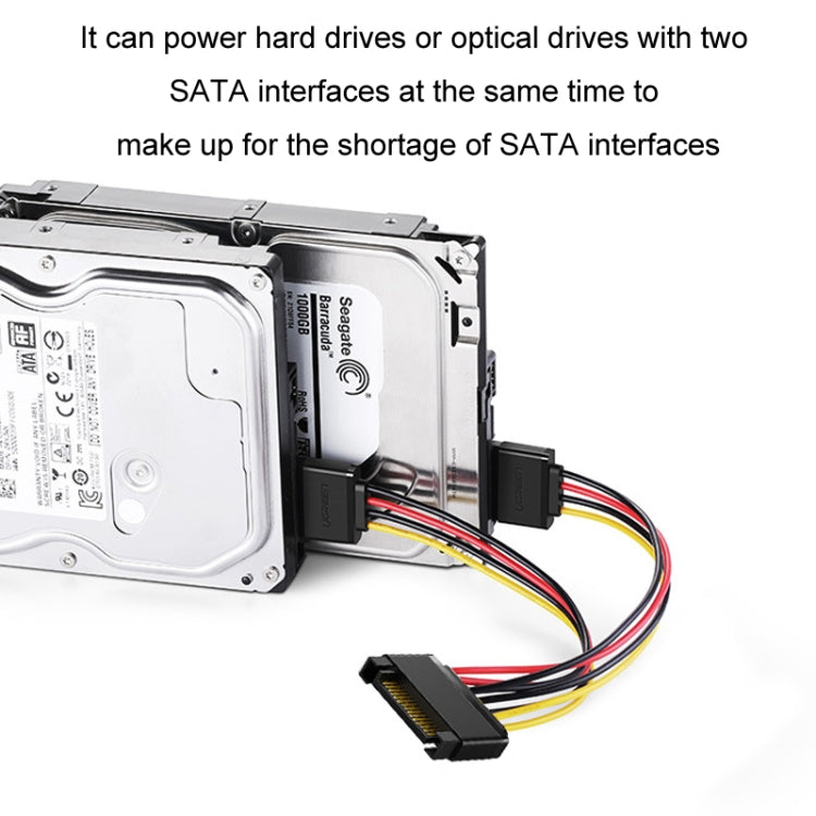 0.2m 15P to Dual 15P One to Two SATA Hard Drive Power Conversion Cable by buy2fix