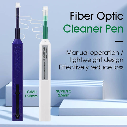 2pcs /Set Fiber Optic Cleaning Pen Endface Cleaner Fiber Optic Cleaning Tool for 1.25mm LC/Mu and 2.5mm SC/ST/FC(SC+LC) by buy2fix