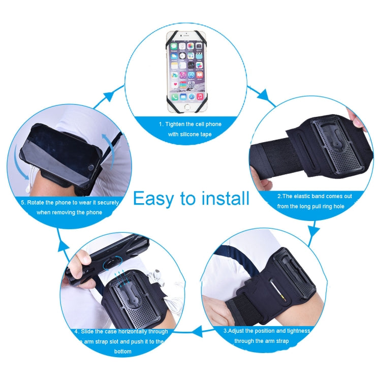 Four Jaws Rotating Removable Arm And Wrist Strap For 4.5-7 Inch Phones(Black) - Other by buy2fix | Online Shopping UK | buy2fix
