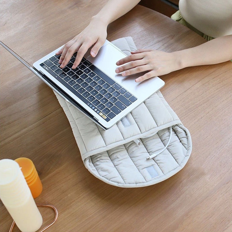 15.6-16 inch Flat Cotton Embroidery Inner Bag Lightweight Space Cotton Protective Case(Orange Pink) by buy2fix