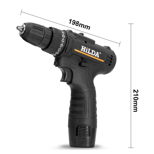 HILDA Home Power Drill 12V Li-Ion Drill With Charger And Battery, US Plug, Model: Plastic Packing by HILDA