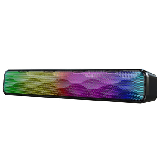 RGB Colorful Lighting Effect Desktop Long USB Wireless Bluetooth Speaker(Black) - Desktop Speaker by buy2fix | Online Shopping UK | buy2fix
