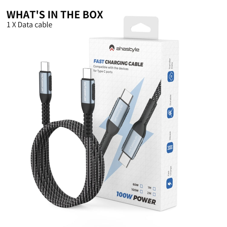 For Type-C Interface Devices AhaStyle Nylon Braided Dual Charging Cable, Power: 60W by AhaStyle