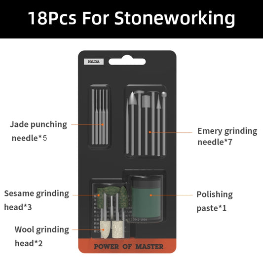 HILDA 18pcs /Set Stoneworking Angle Mill Accessories Grinding Accessories Set by HILDA
