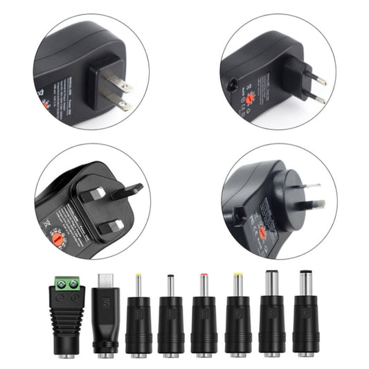 30W USB Interface Adjustable Power Adapter With Power Monitoring LED Light, Specification: EU Plug by buy2fix