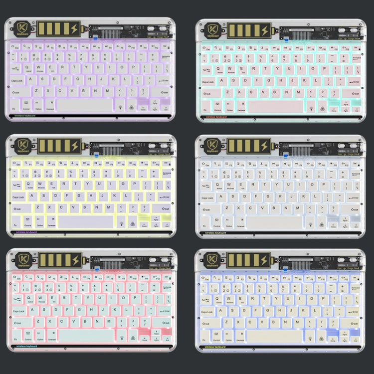 Transparent Lighting Bluetooth Keyboard 10 Inch Wireless Silent Keypad(Pink) by buy2fix