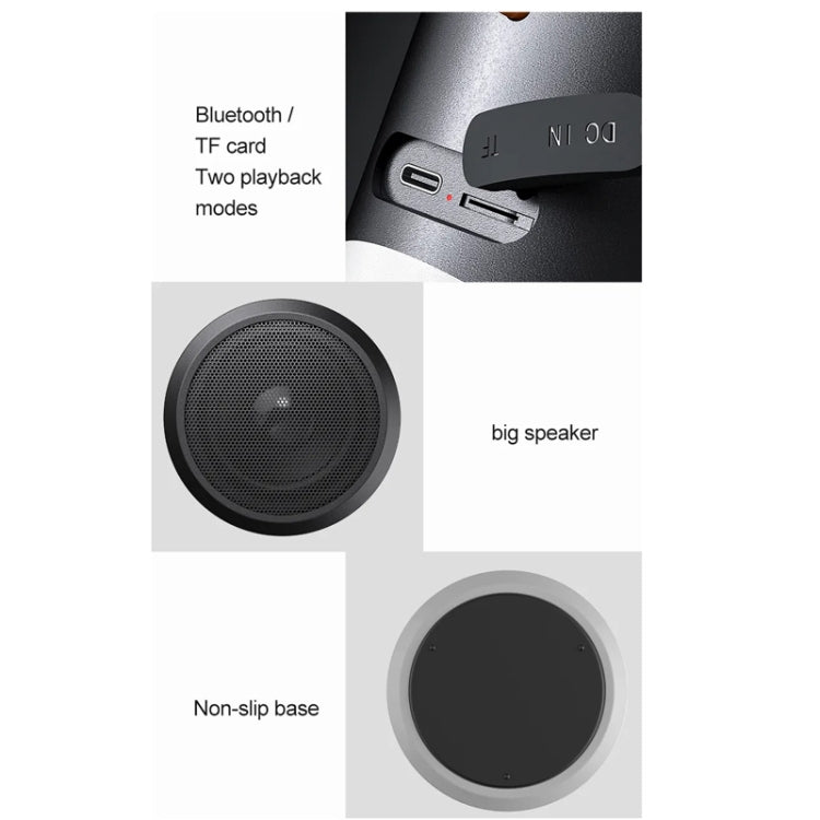 Wireless Bluetooth Speaker With RGB Light Waterproof Stereo Atmosphere Light(Black) by buy2fix