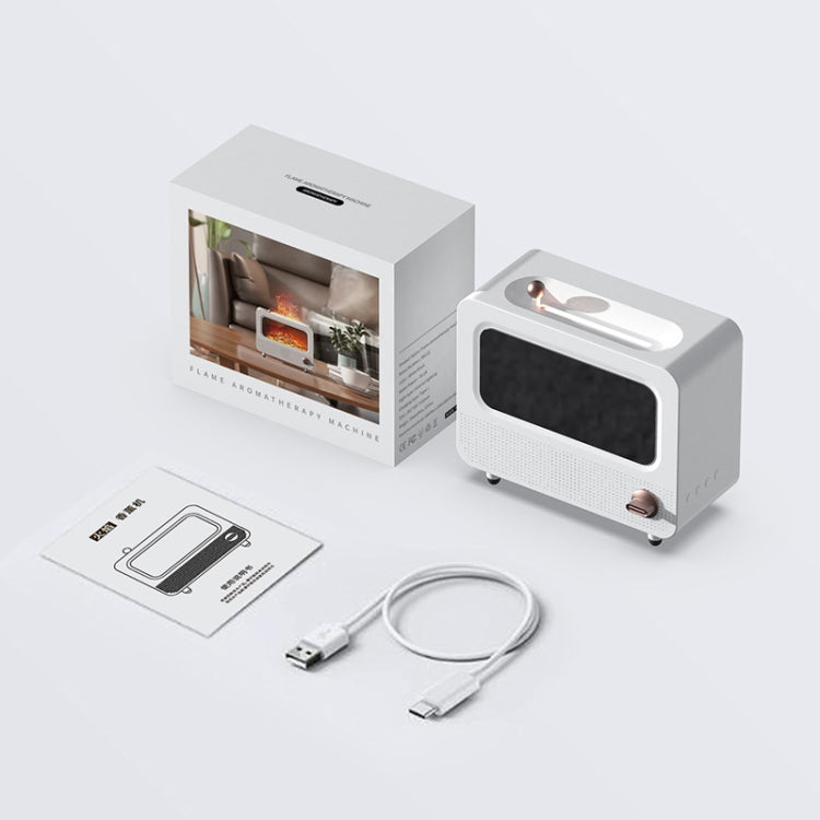 USB White Noise Simulation Flame Fire Furnace Aromatherapy Machine Indoor Large Spray Measurement Humidifier(Black) by buy2fix