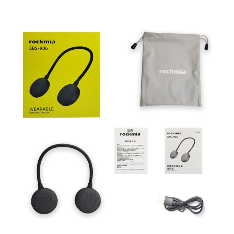 ROCKMIA EBS-906 Neckband Bluetooth Speaker Waterproof Music Player Built-in Microphone(Grey) - Mini Speaker by ROCKMIA | Online Shopping UK | buy2fix