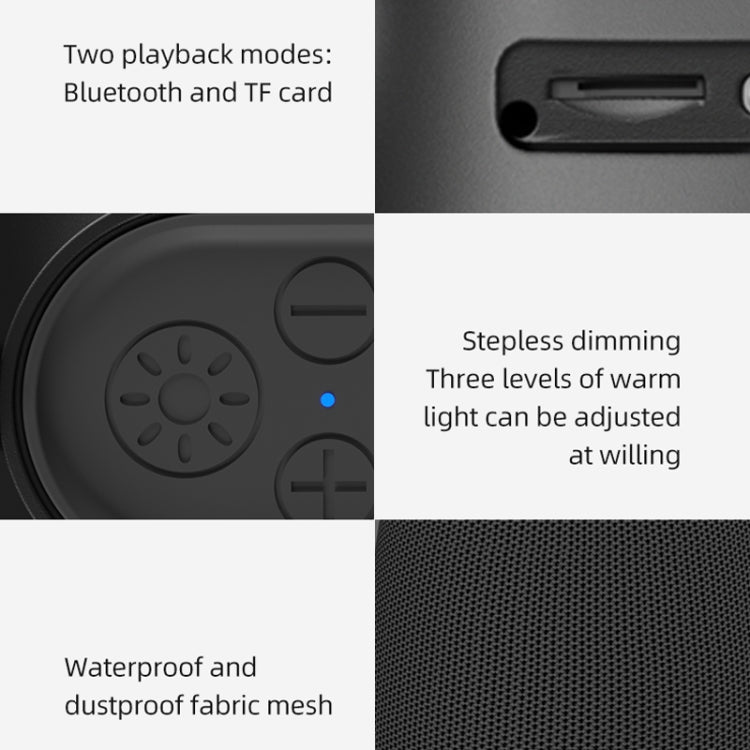 Bluetooth Wireless Fabric Speaker Cylindrical Waterproof Subwoofer With RGB Light(Blue) by buy2fix