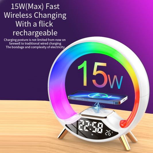 S528 Multifunctional Wireless Charging Bluetooth Speaker with RGB Light & White Noise & Simulated Sunrise(White) by buy2fix