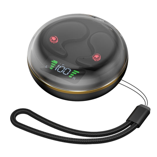 Digital Display Invisible Mini Leisure Stereo Binaural Bluetooth Earphones With Charging Compartment(Black) by buy2fix