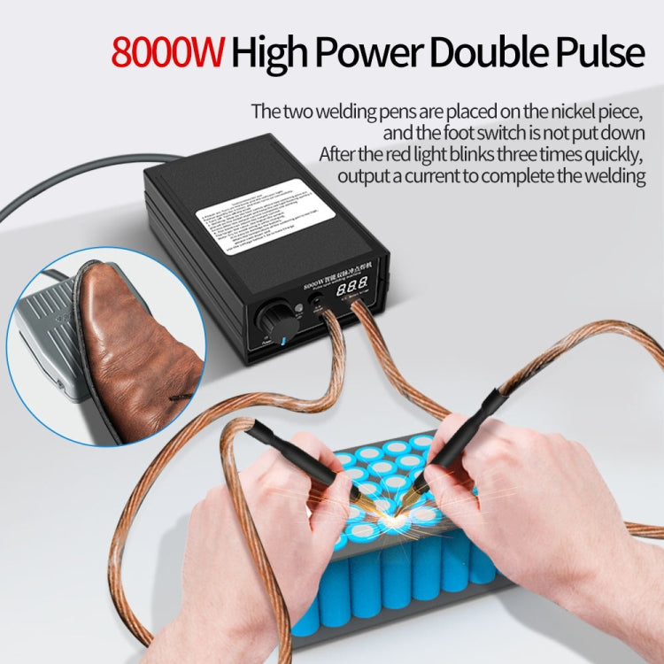 8000W High Power 18650 Battery Handheld Spot Welding Machine, Style: Automatic Version US Plug by buy2fix