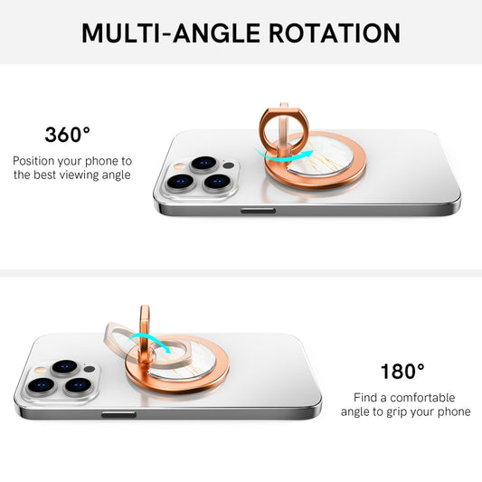 AhaStyle DD-01 Magsafe Aluminum Alloy Magnetic Suction Support Desktop Storage Base For IPhone 12/13/14/15 Series(Marble White) by AhaStyle