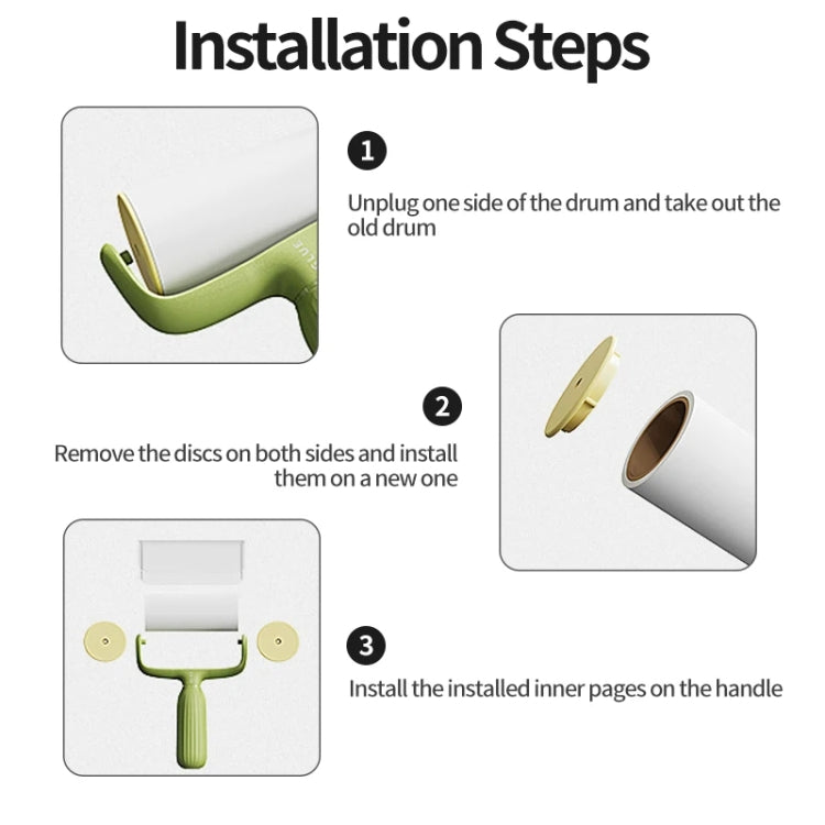 Pet Hair Adhesive Coat Remover Roller Brush(Luxurious Green) by buy2fix