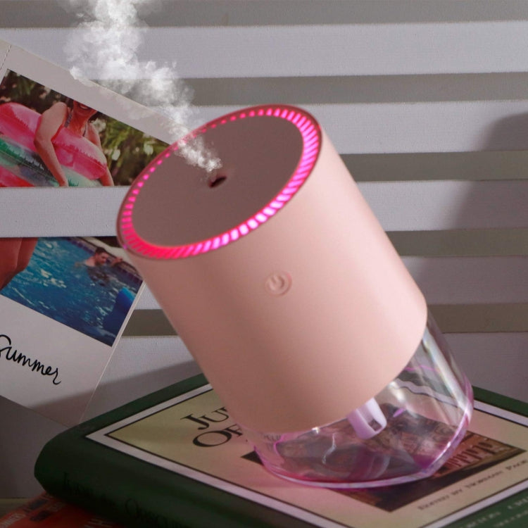 350ml Ultrasonic Air Humidifier Mini Angle Adjustment Car Air Purifier, Spec: 800 mAh Pink by buy2fix