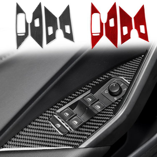 For Volkswagen Sagitar 2019-2023 4pcs /Set Left-hand Drive Lift Button Sticker(Red) - Car Interior Mouldings by buy2fix | Online Shopping UK | buy2fix