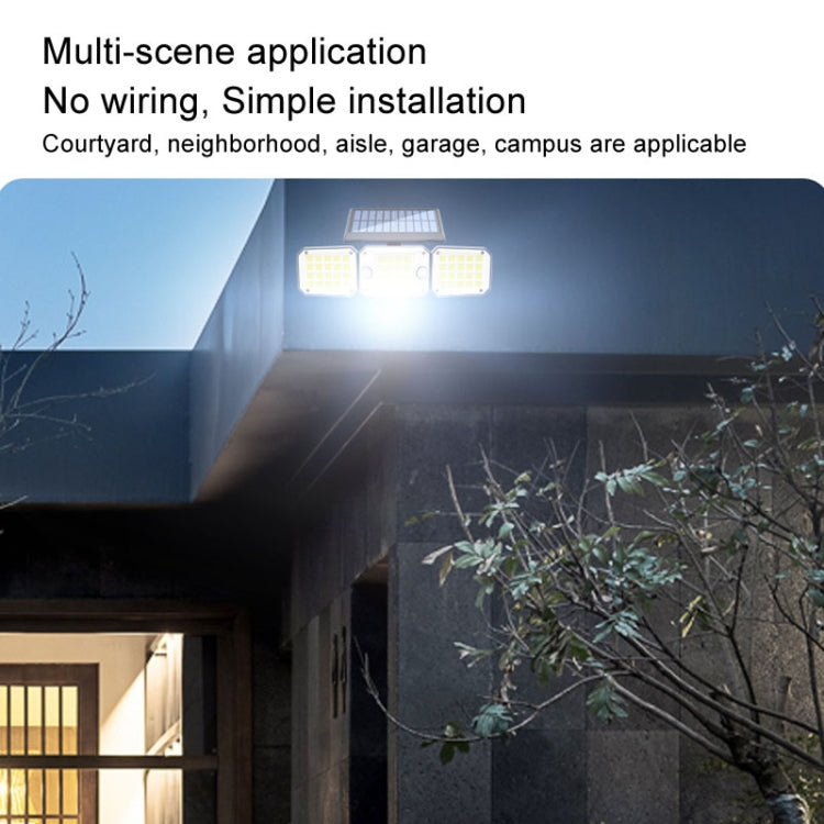Outdoor Triple Head 224LEDs Dual Sensor Solar Wall Light Rotating Body Sensor Light Garden Home Lighting, Style: Integral by buy2fix