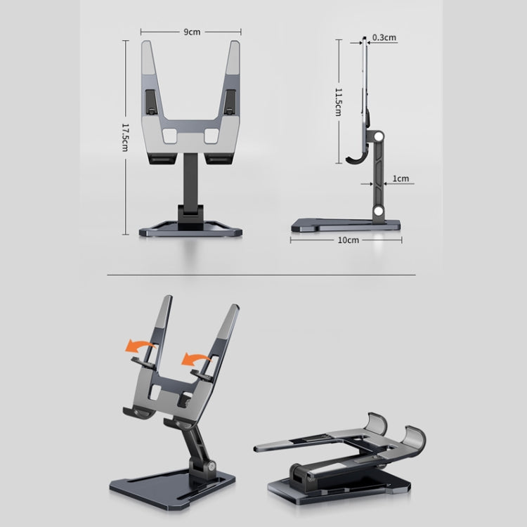 Aluminum Alloy Mobile Phone Holder Foldable Tablet Phone Radiator Stand - Desktop Holder by buy2fix | Online Shopping UK | buy2fix