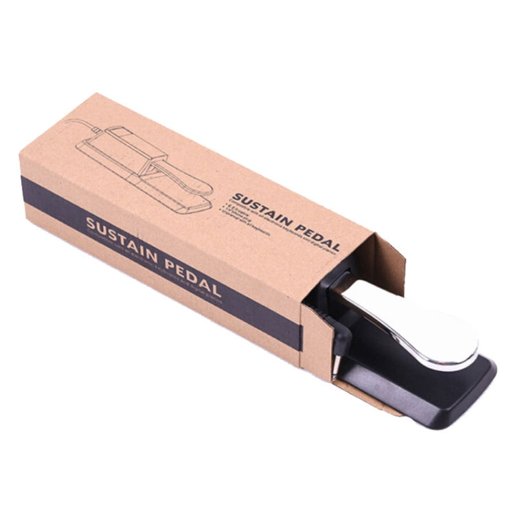 PL-02 6.35mm Connector Piano Sustain Pedal MIDI Synthesizer Pedal Musical Instrument Accessories(Black+Chrome-plated) by buy2fix