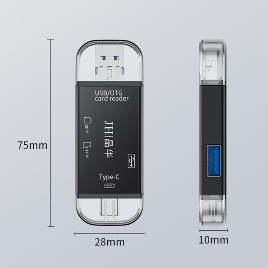 JINGHUA USB2.0 Multi-Function Card Reader SD/TF Dual Card Slot Cell Phone Computer Card Reader(White) by JINGHUA