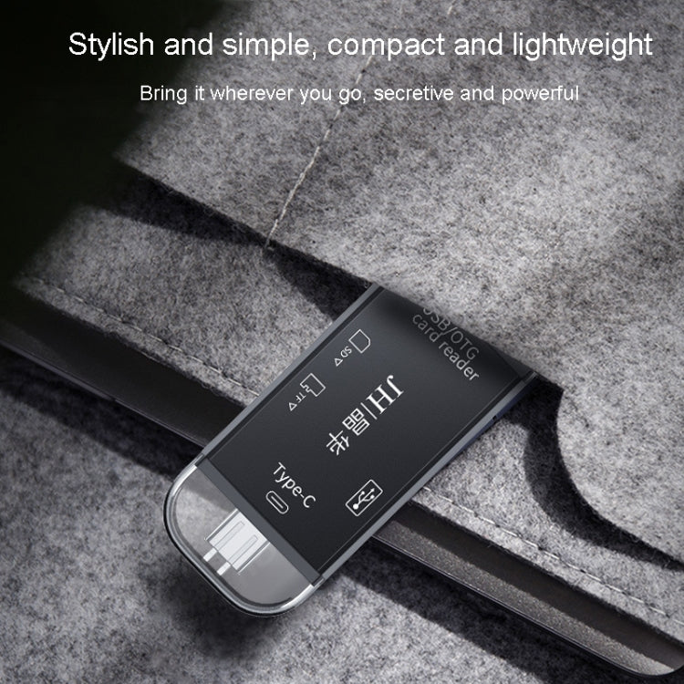 JINGHUA USB2.0 Multi-Function Card Reader SD/TF Dual Card Slot Cell Phone Computer Card Reader(Black) by JINGHUA