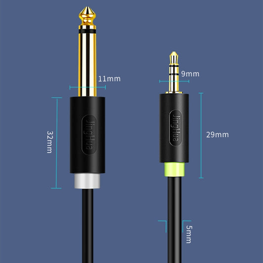 JINGHUA 3.5mm To Dual 6.5mm Audio Cable 1 In 2 Dual Channel Mixer Amplifier Audio Cable, Length: 0.5m by JINGHUA