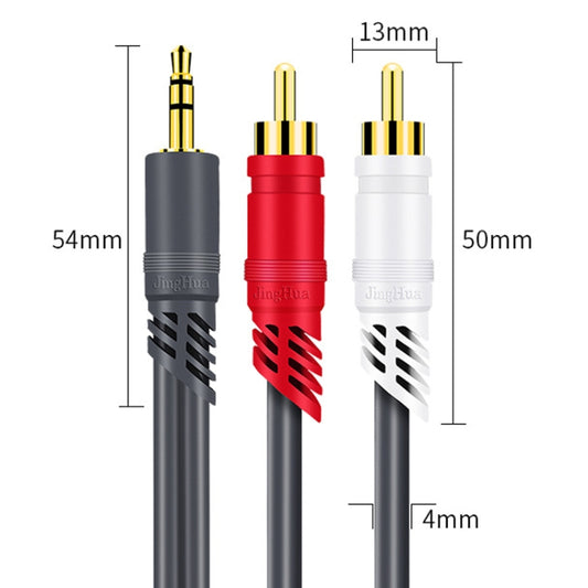 JINGHUA 3.5mm To 2RCA Audio Cable Game Console Outdoor Audio Connection Cable, Size: 30m(Grey) by JINGHUA