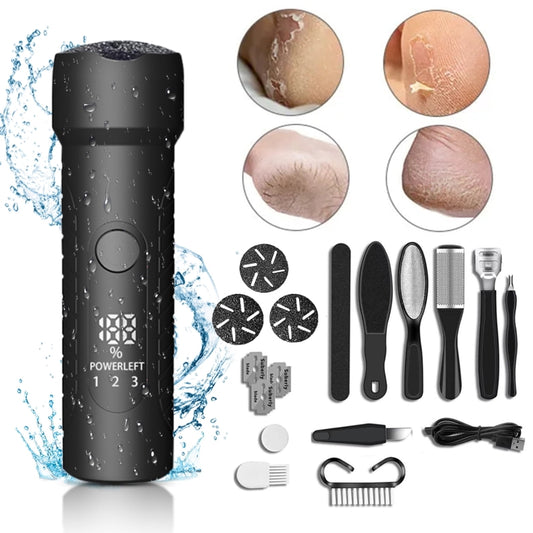 Electric Foot File Pedicure Kit Waterproof Feet Callus Remover, Spec: White by buy2fix