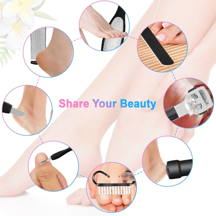 Electric Foot File Pedicure Kit Waterproof Feet Callus Remover, Spec: Kit 2 Black by buy2fix