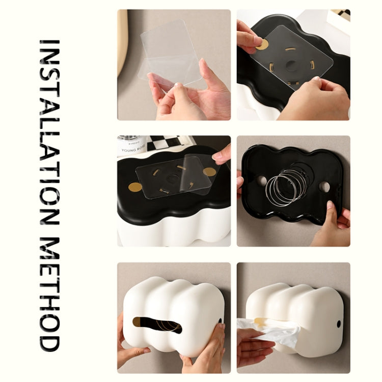 Cloud Tissue Box Tabletop Cream Style Wall Hanging Plastic Napkins Holder(White) by buy2fix
