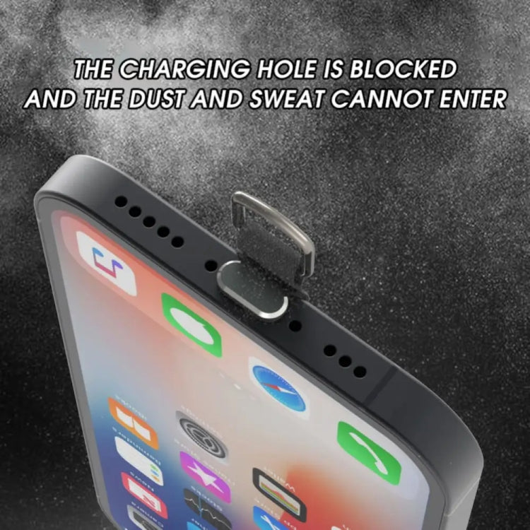 Type-C 2 In 1 Phone Charging Port Silicone Dust Plug + Lanyard Patch Set(Black) by buy2fix