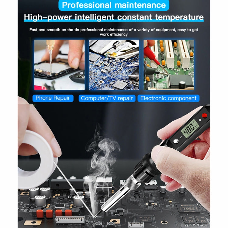 10pcs/ Set 80W Internal Heating Welding Digital Display Soldering Iron Temperature Adjustment Set, Model: Red US Plug by buy2fix