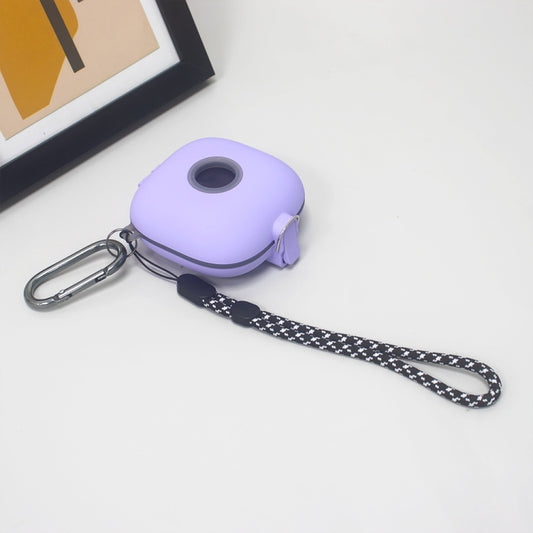 For Beats Fit Pro Switch Type Anti-fall Earphone Protective Case with Buckle Lanyard(Purple) by buy2fix