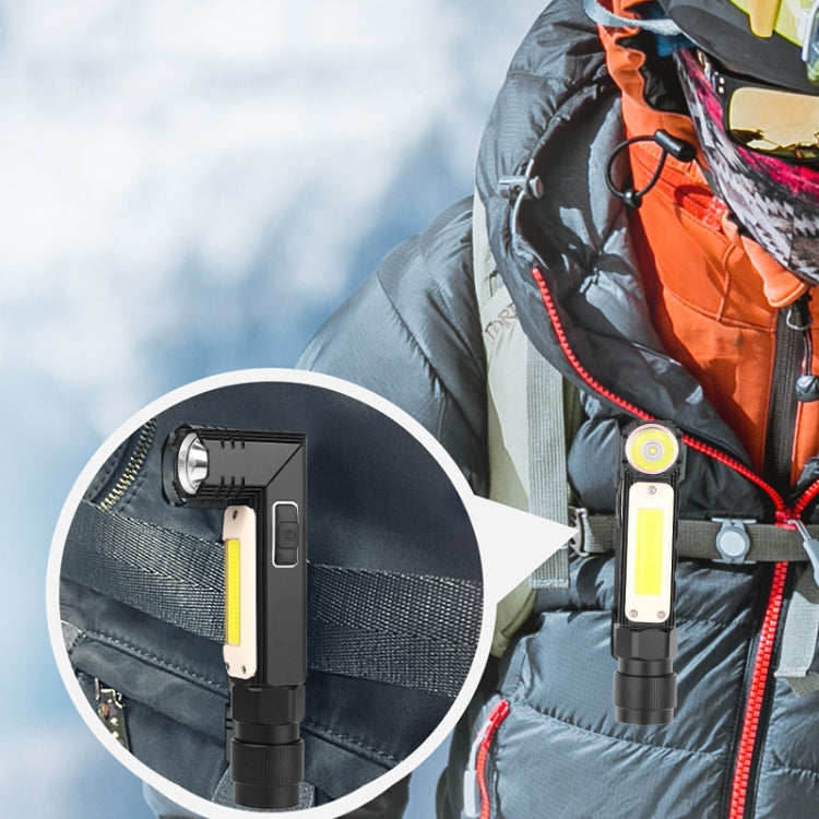 XPG+COB Red White Light USB Rechargeable Folding Strong Light Flashlight, Style: 3189A Large by buy2fix
