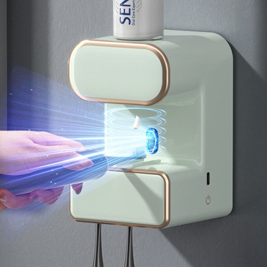 Smart Induction Toothpaste Squeezer Wall-mounted Toothbrush Holder With Sterilizing Beige by buy2fix