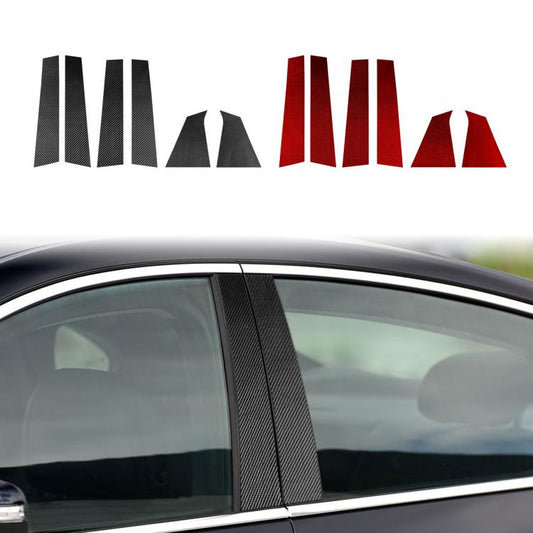 For Chevrolet Malibu XL 2016-2022 6pcs /Set Left-hand Drive B-pillar Carbon Sticker(Red) - Car Interior Mouldings by buy2fix | Online Shopping UK | buy2fix