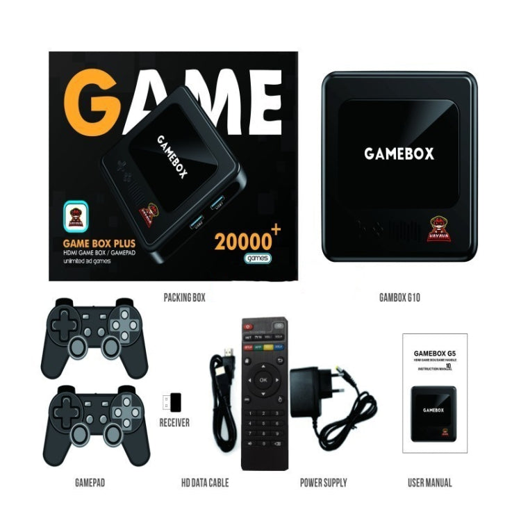 G10 GAMEBOX TV Box Dual System Wireless Android 3D Home 4K HD Game Console Support PS1 / PSP, Style: 256G 60,000+ Games (Black) by buy2fix