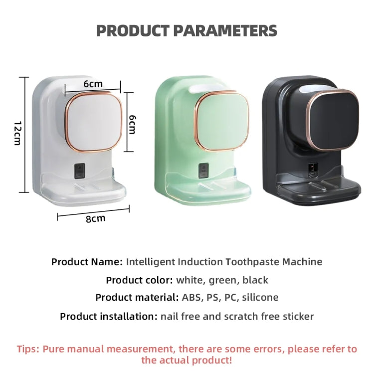 Smart Induction Toothpaste Squeezer 3 Modes Automatic Toothpaste Dispenser(Green) by buy2fix